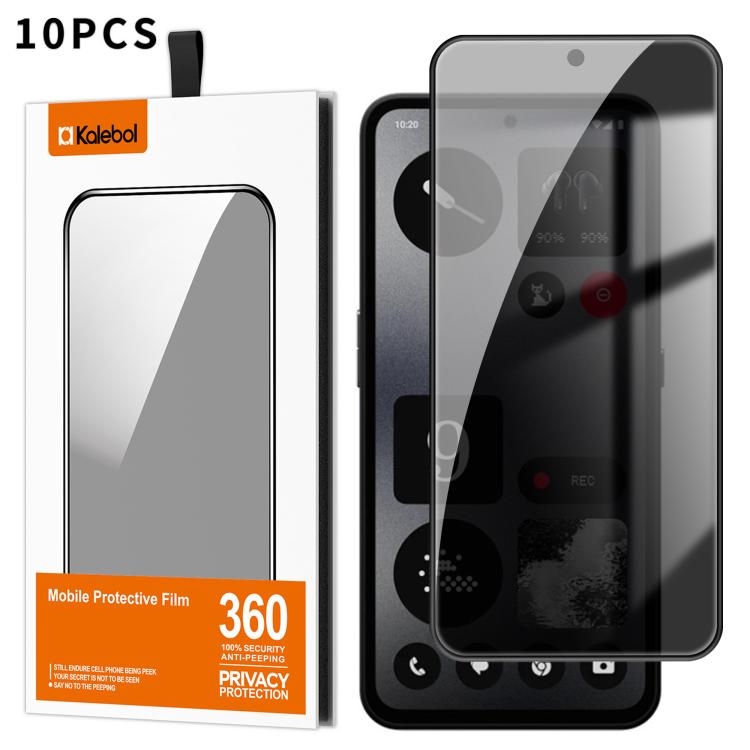 For Nothing CMF Phone 1 10pcs Kalebol High-Aluminum Screen-Printed Full-Coverage Black-Border Privacy Tempered Glass Film