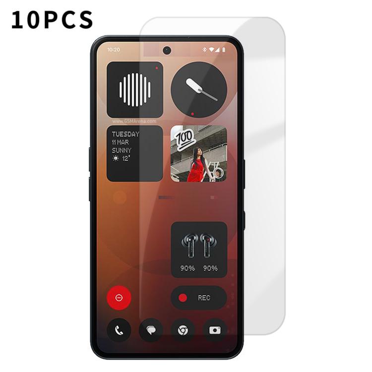 For Nothing Phone 3a Pro Kalebol 10pcs High-Aluminum Semi-Screen Anti-Fingerprint HD Tempered Glass Film
