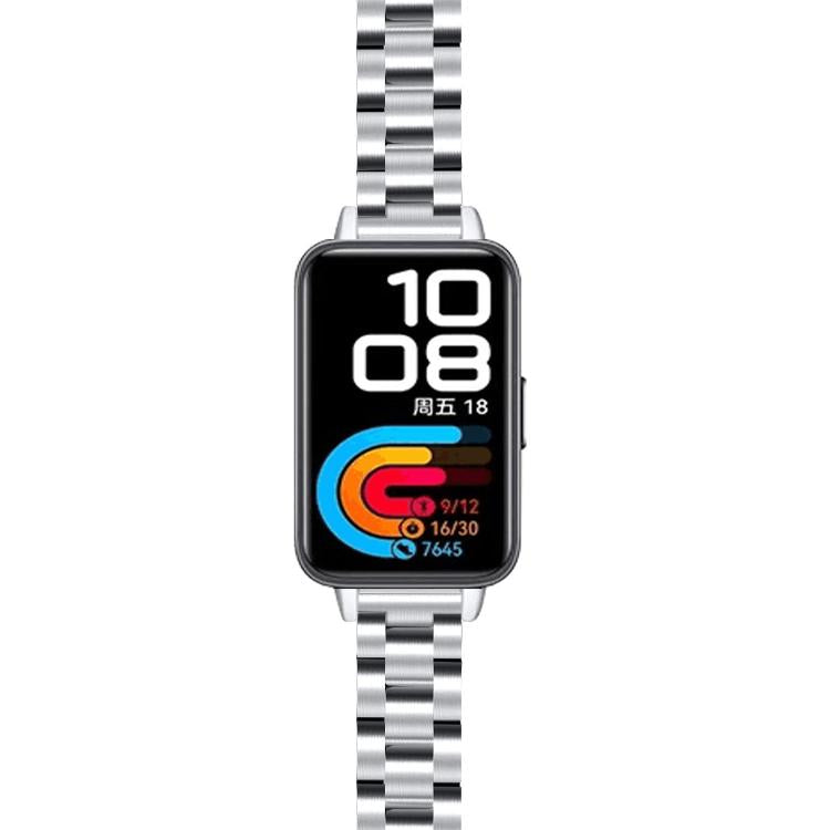 For Huawei Band 11 / Band 11 Pro Slim Three Beads Stainless Steel Metal Watch Band