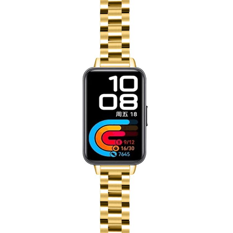 For Huawei Band 11 / Band 11 Pro Slim Three Beads Stainless Steel Metal Watch Band
