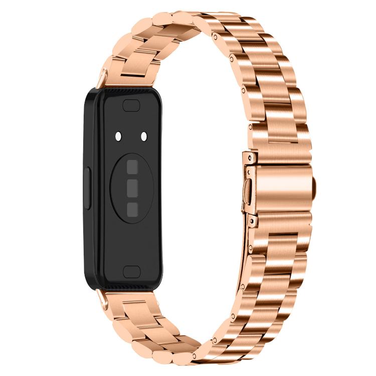 For Huawei Band 11 / Band 11 Pro Slim Three Beads Stainless Steel Metal Watch Band