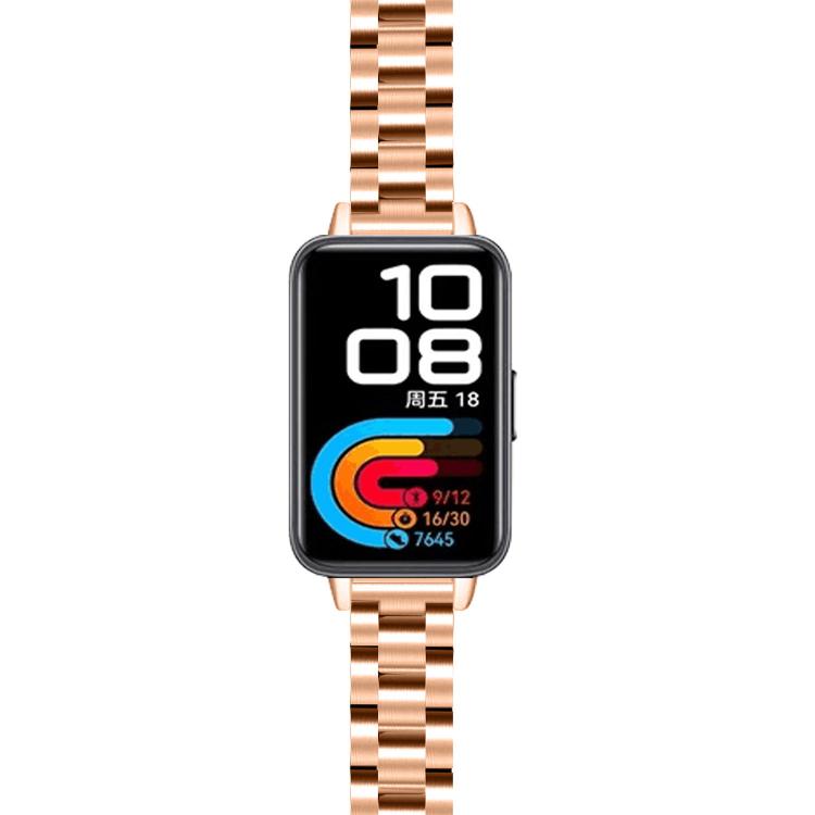 For Huawei Band 11 / Band 11 Pro Slim Three Beads Stainless Steel Metal Watch Band