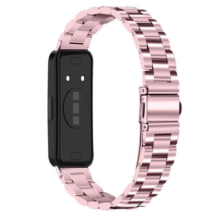 For Huawei Band 11 / Band 11 Pro Slim Three Beads Stainless Steel Metal Watch Band