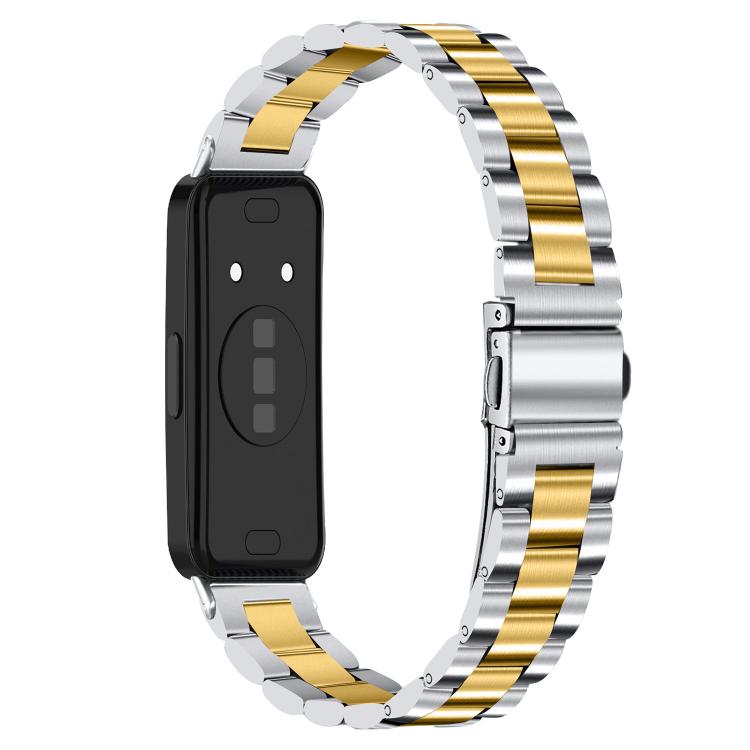 For Huawei Band 11 / Band 11 Pro Slim Three Beads Stainless Steel Metal Watch Band
