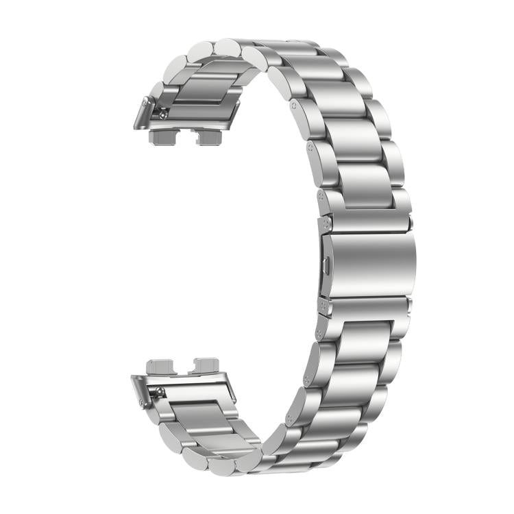 For Huawei Band 11 / Band 11 Pro Three Beads Stainless Steel Metal Watch Band