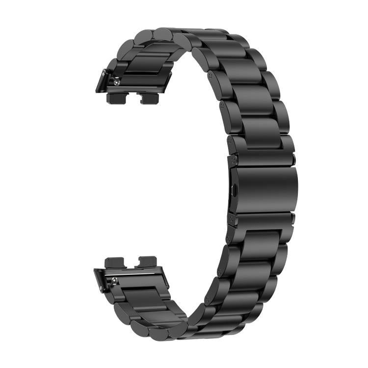 For Huawei Band 11 / Band 11 Pro Three Beads Stainless Steel Metal Watch Band