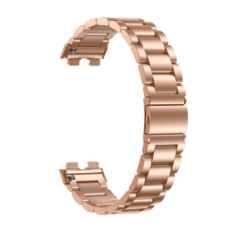 For Huawei Band 11 / Band 11 Pro Three Beads Stainless Steel Metal Watch Band