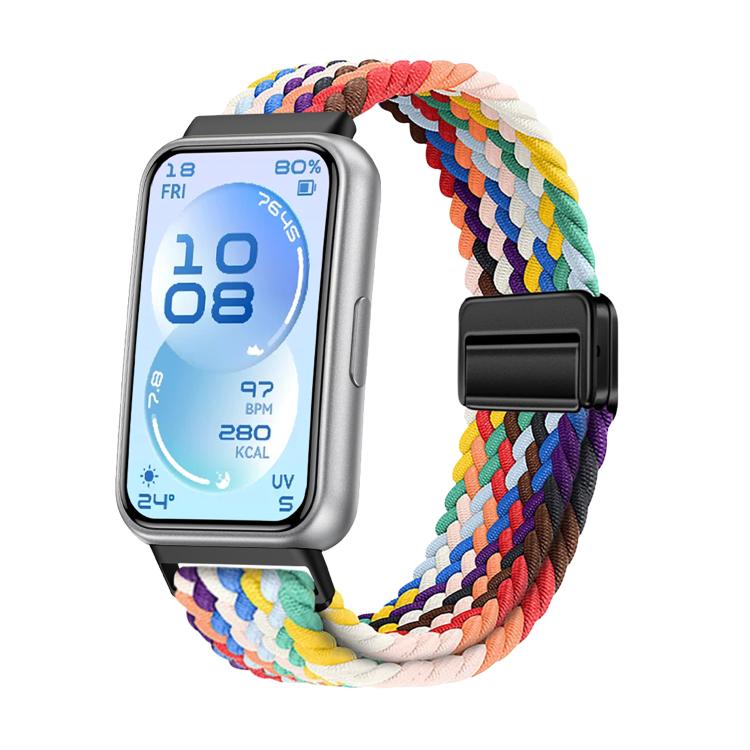 For Huawei Band 11 / Band 11 Pro Magnetic Buckle Elastic Nylon Braided Watch Band