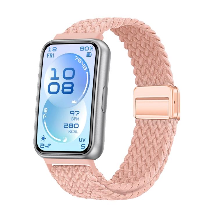 For Huawei Band 11 / Band 11 Pro Magnetic Buckle Elastic Nylon Braided Watch Band