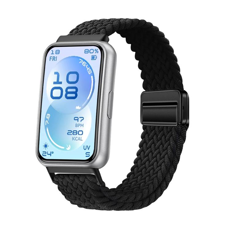 For Huawei Band 11 / Band 11 Pro Magnetic Buckle Elastic Nylon Braided Watch Band