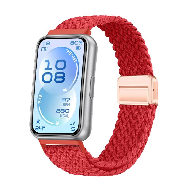 For Huawei Band 11 / Band 11 Pro Magnetic Buckle Elastic Nylon Braided Watch Band