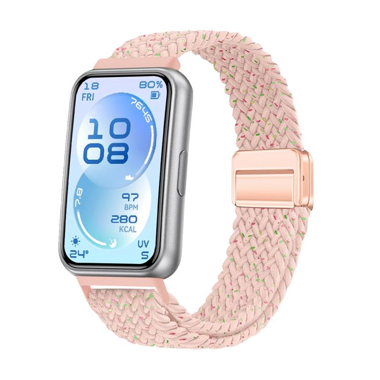 For Huawei Band 11 / Band 11 Pro Magnetic Buckle Elastic Nylon Braided Watch Band