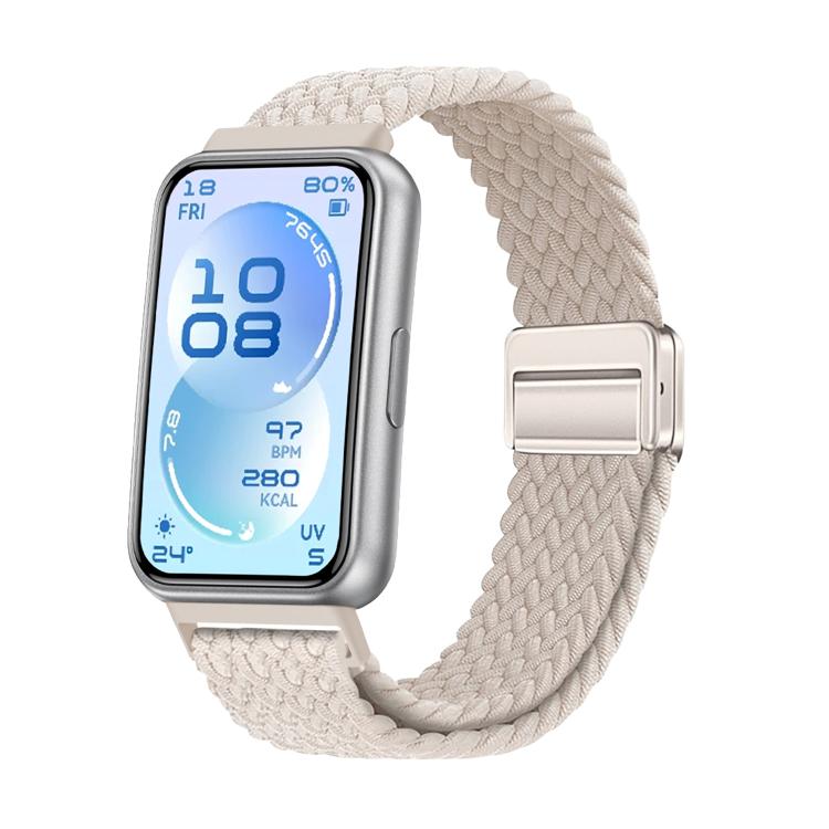 For Huawei Band 11 / Band 11 Pro Magnetic Buckle Elastic Nylon Braided Watch Band