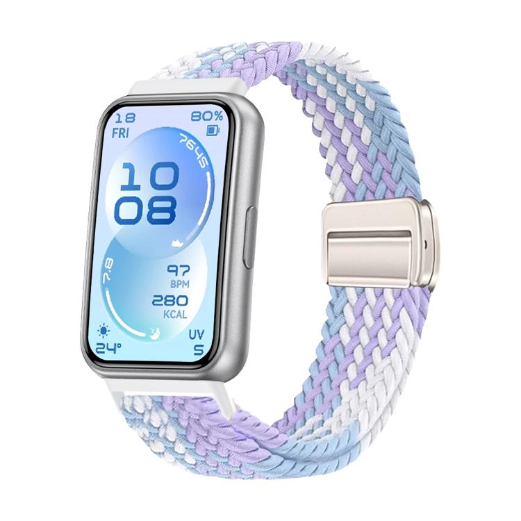 For Huawei Band 11 / Band 11 Pro Magnetic Buckle Elastic Nylon Braided Watch Band