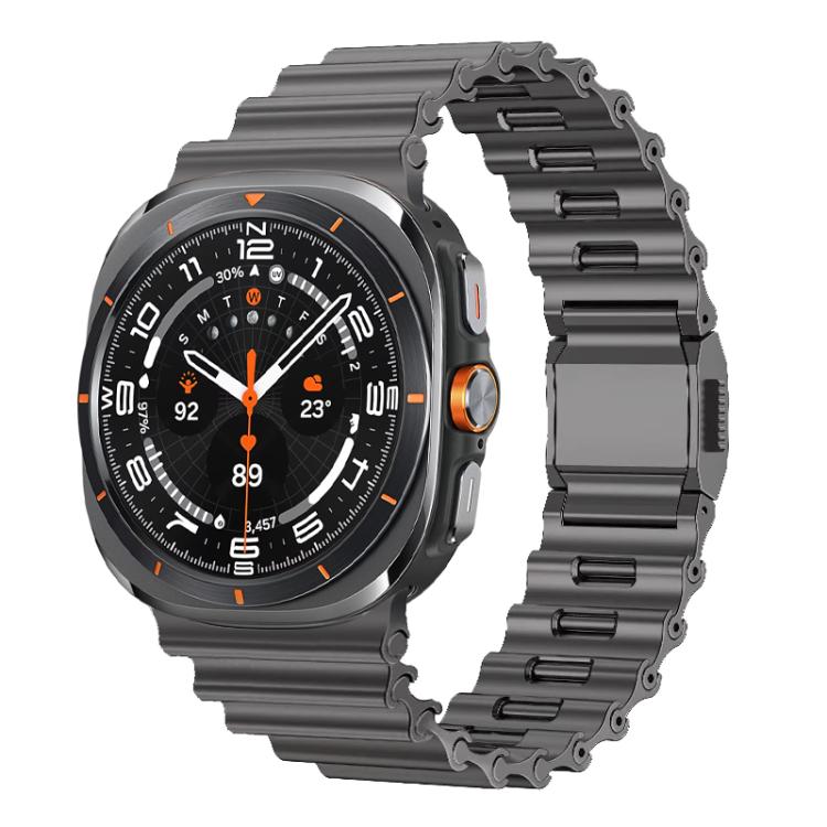 For Samsung Galaxy Watch Ultra 2025 / Ultra 47mm Ocean Wave Texture Magnetic Clasp Stainless Steel Watch Band