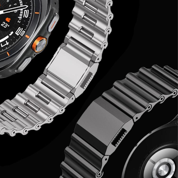 For Samsung Galaxy Watch Ultra 2025 / Ultra 47mm Ocean Wave Texture Magnetic Clasp Stainless Steel Watch Band