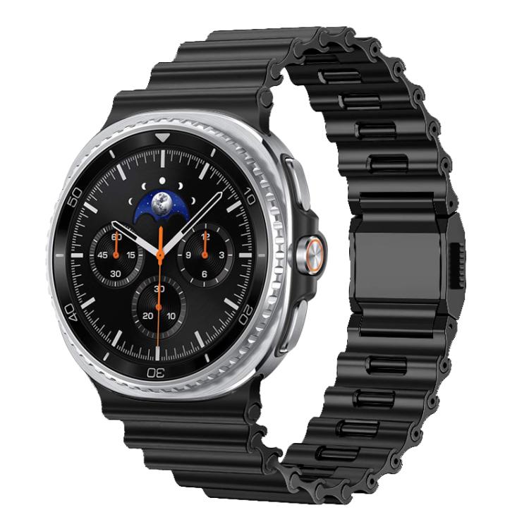 For Samsung Galaxy Watch8 / Watch8 Classic Ocean Wave Texture Magnetic Clasp Stainless Steel Watch Band