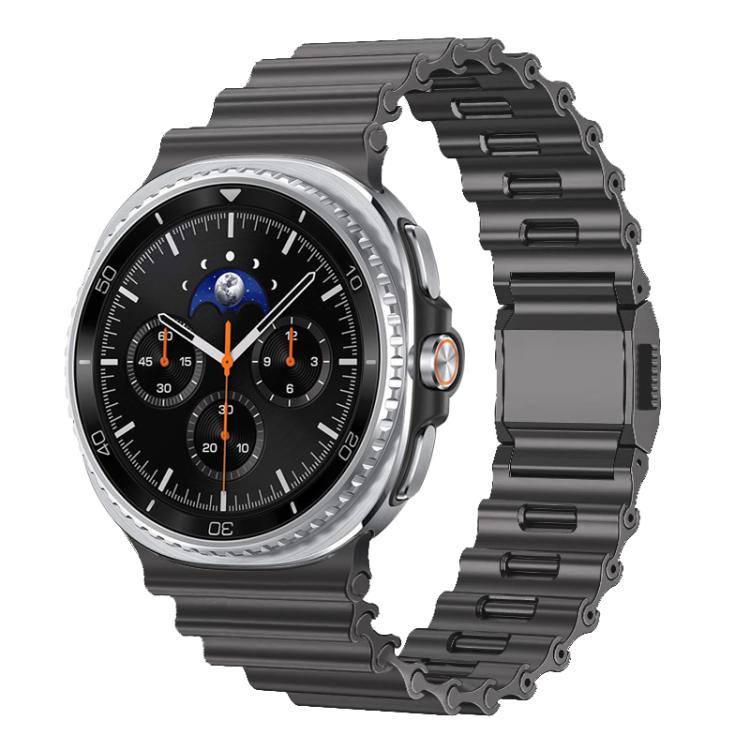 For Samsung Galaxy Watch8 / Watch8 Classic Ocean Wave Texture Magnetic Clasp Stainless Steel Watch Band