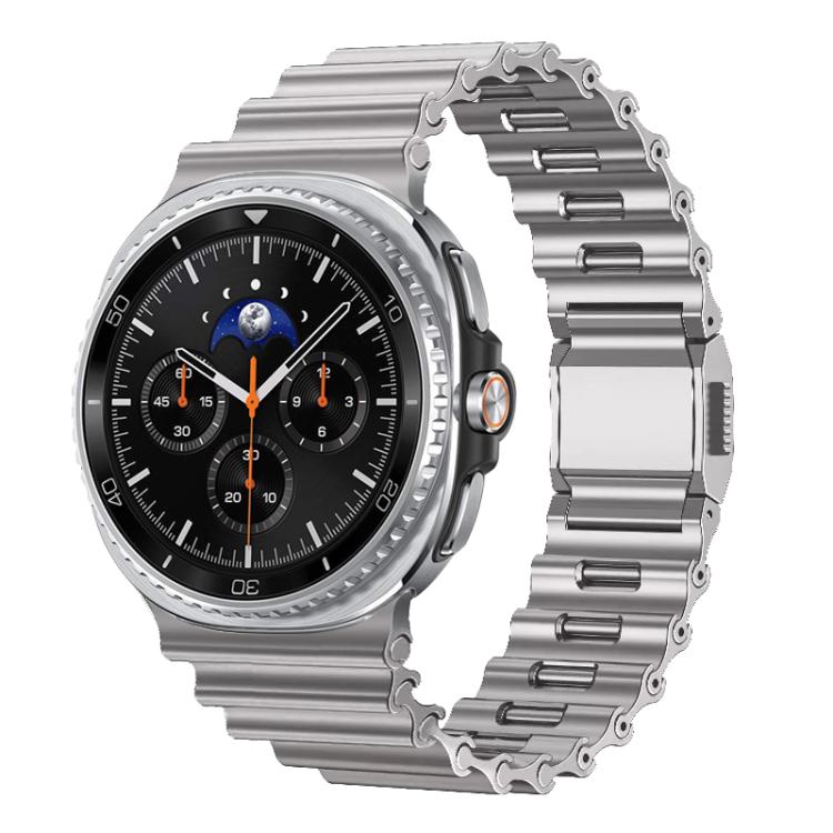 For Samsung Galaxy Watch8 / Watch8 Classic Ocean Wave Texture Magnetic Clasp Stainless Steel Watch Band