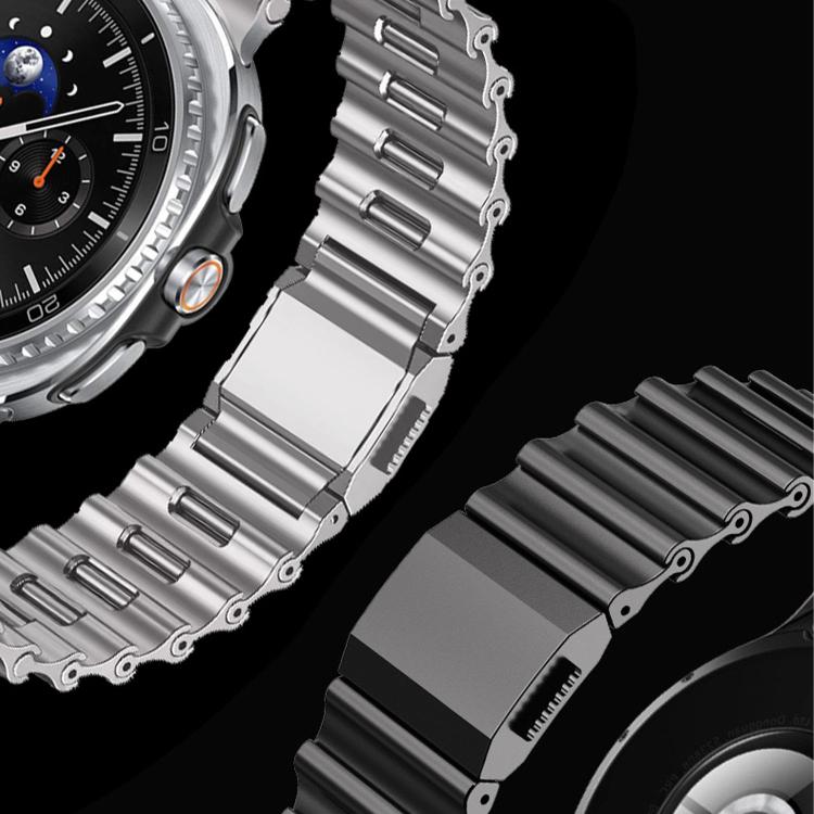 For Samsung Galaxy Watch8 / Watch8 Classic Ocean Wave Texture Magnetic Clasp Stainless Steel Watch Band