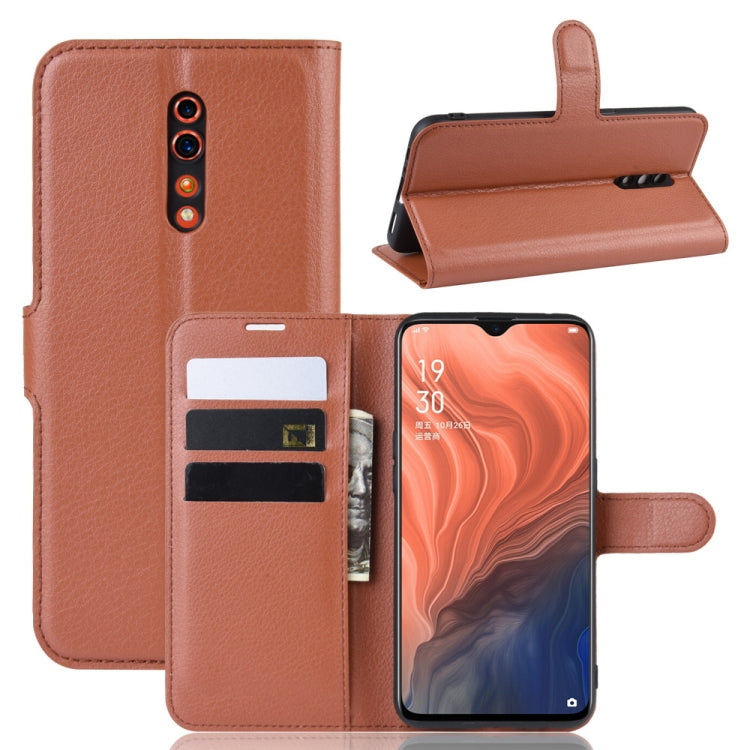 Litchi Texture Horizontal Flip Leather Case for OPPO RENO Z, with Wallet & Holder & Card Slots
