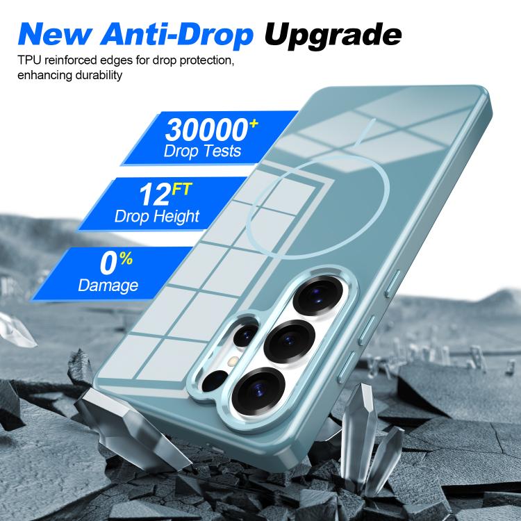For Samsung Galaxy S24 5G Electroplated Metal Button Shockproof Magnetic Phone Case