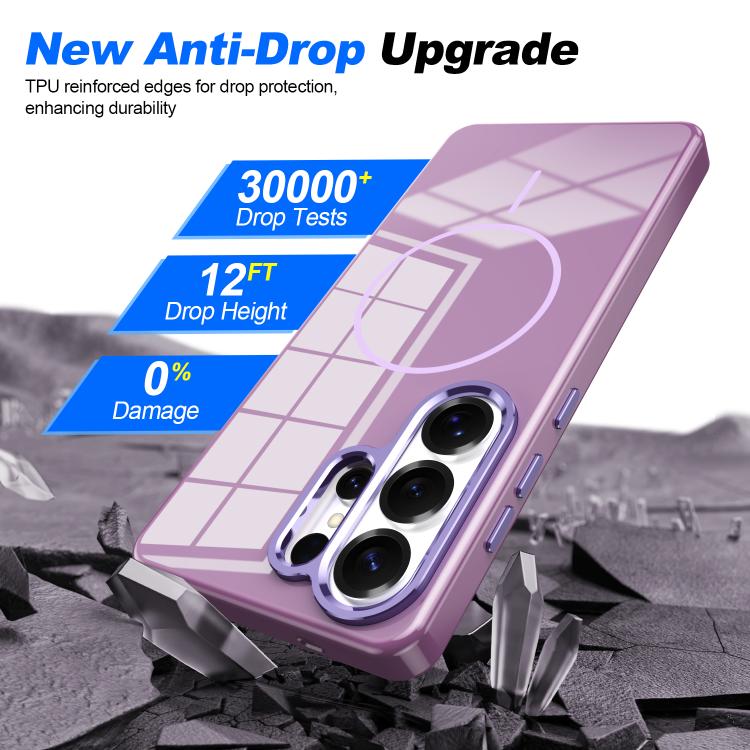 For Samsung Galaxy S24 5G Electroplated Metal Button Shockproof Magnetic Phone Case