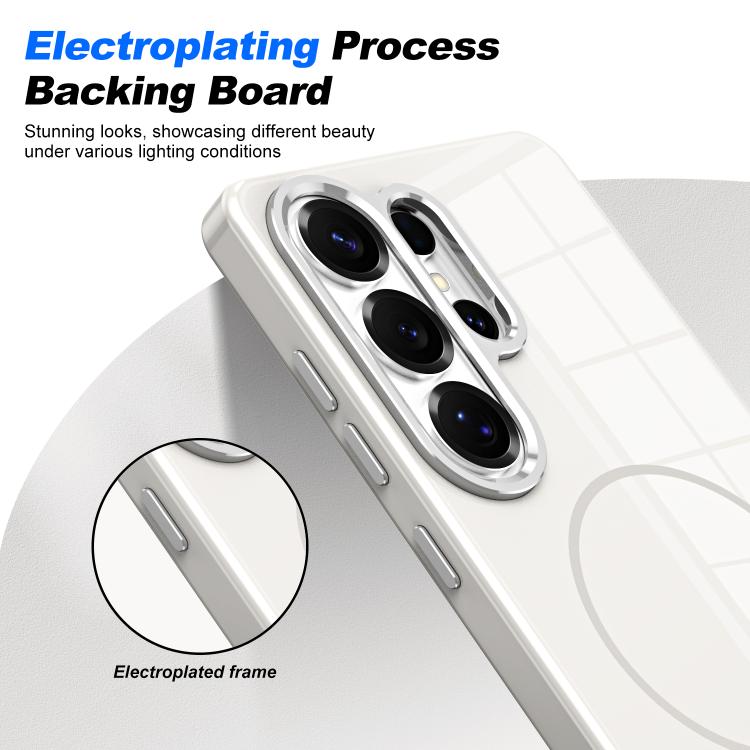 For Samsung Galaxy S24 5G Electroplated Metal Button Shockproof Magnetic Phone Case