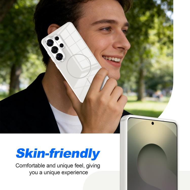 For Samsung Galaxy S24 5G Electroplated Metal Button Shockproof Magnetic Phone Case