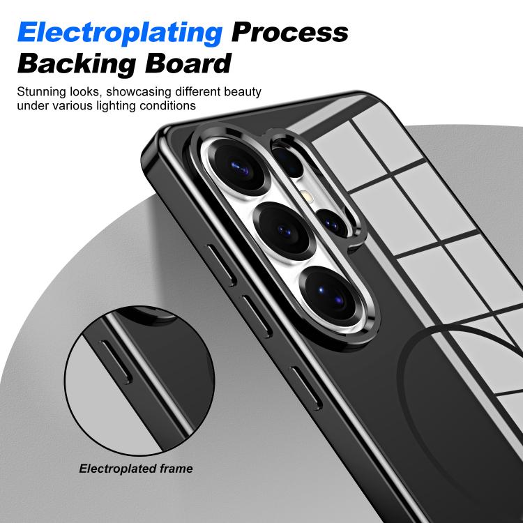 For Samsung Galaxy S25+ 5G Electroplated Metal Button Shockproof Magnetic Phone Case