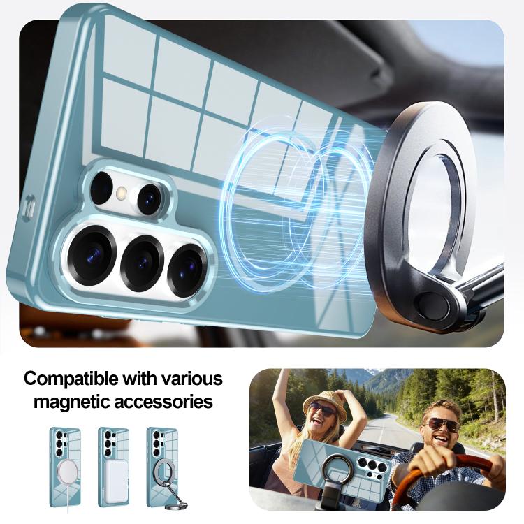 For Samsung Galaxy S25+ 5G Electroplated Metal Button Shockproof Magnetic Phone Case