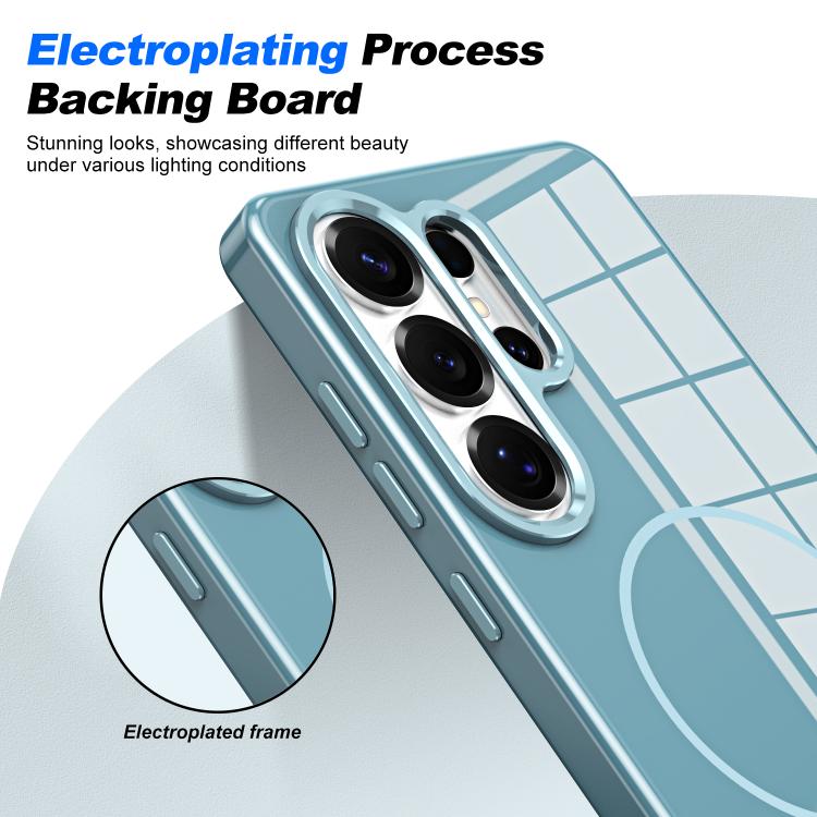 For Samsung Galaxy S25+ 5G Electroplated Metal Button Shockproof Magnetic Phone Case