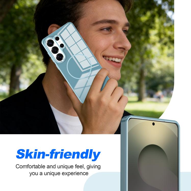 For Samsung Galaxy S25+ 5G Electroplated Metal Button Shockproof Magnetic Phone Case