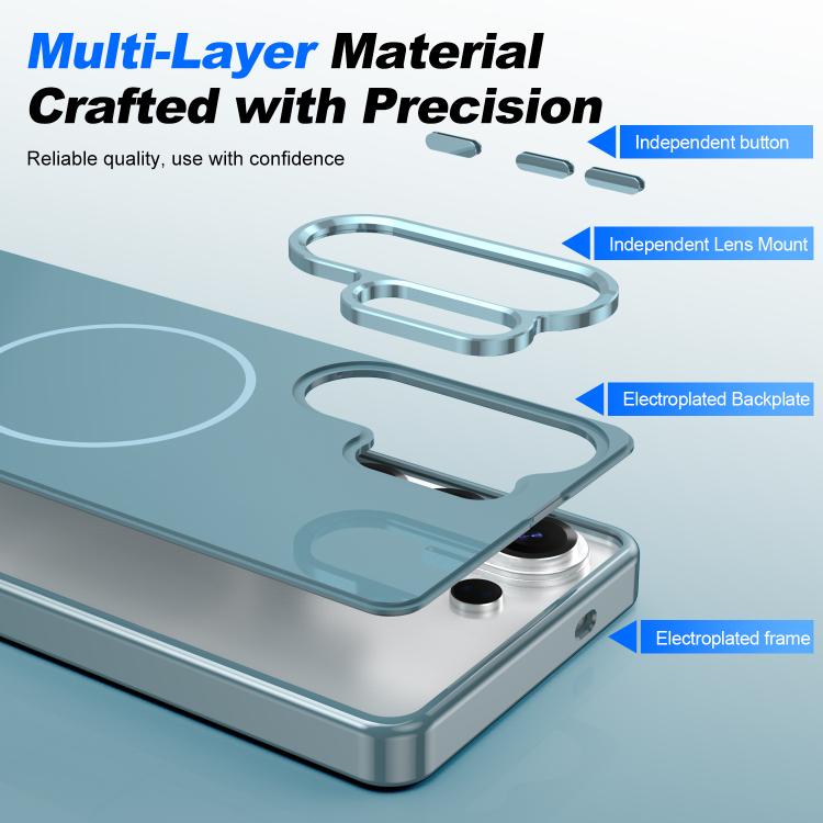 For Samsung Galaxy S26 5G Electroplated Metal Button Shockproof Magnetic Phone Case