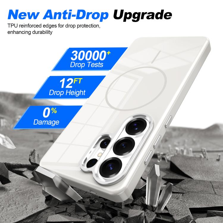 For Samsung Galaxy S26 5G Electroplated Metal Button Shockproof Magnetic Phone Case