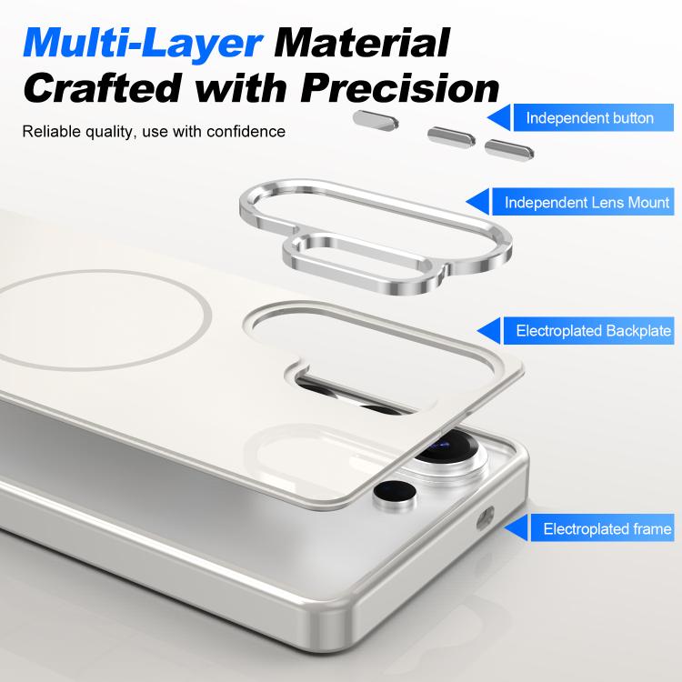 For Samsung Galaxy S26 5G Electroplated Metal Button Shockproof Magnetic Phone Case