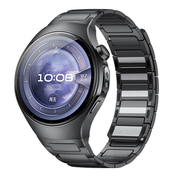 For Huawei Watch 5 46mm Press Button Interface Magnetic I-Shaped Stainless Steel Watch Band