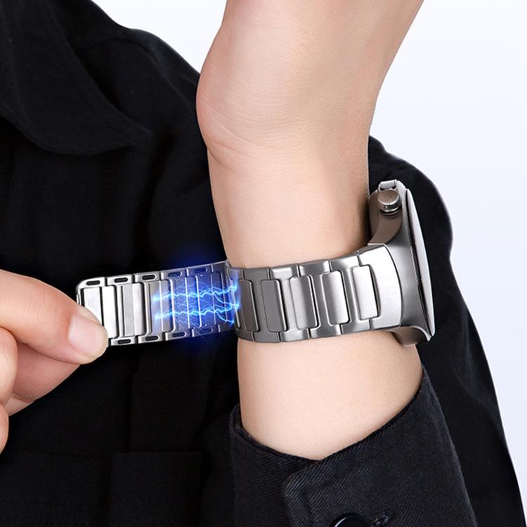 For Huawei Watch 5 46mm Press Button Interface Magnetic I-Shaped Stainless Steel Watch Band