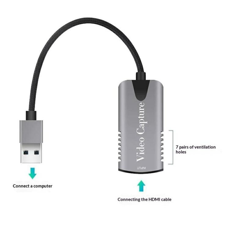 HU-04 USB 2.0 Video Capture Card 4K Input 1080P Output Converter