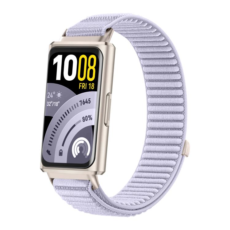For Huawei Band 11 / Band 11 Pro Woven Nylon Hook And Loop Fastener Metal Interface Watch Band