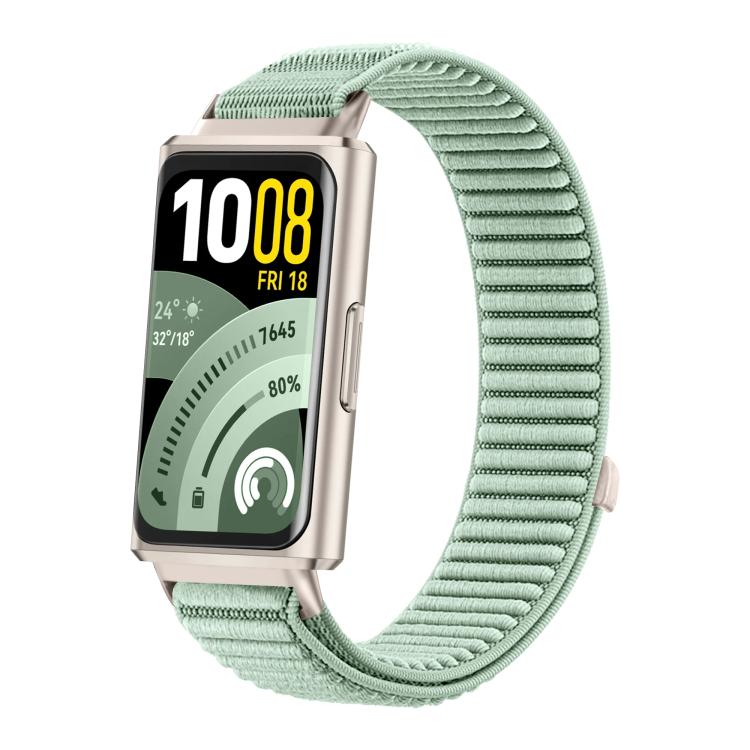 For Huawei Band 11 / Band 11 Pro Woven Nylon Hook And Loop Fastener Metal Interface Watch Band