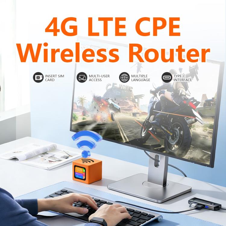 Q51-E SIM Card Slot and RJ45 Port 4G LTE WiFi 6 Router CPE Wireless Modem, Plug:UK Plug