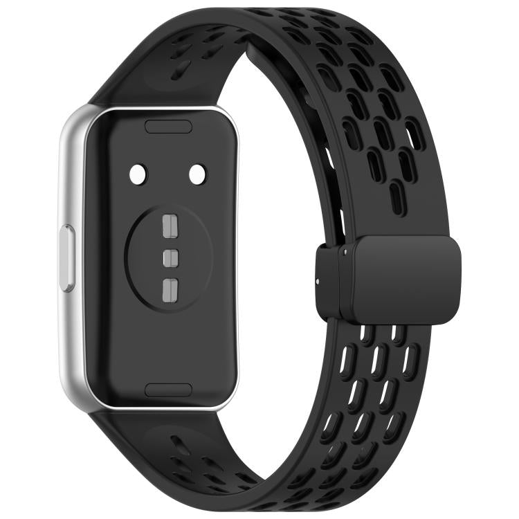 For Huawei Band 11 / Band 11 Pro Foldable Magnetic Buckle Silicone Watch Band