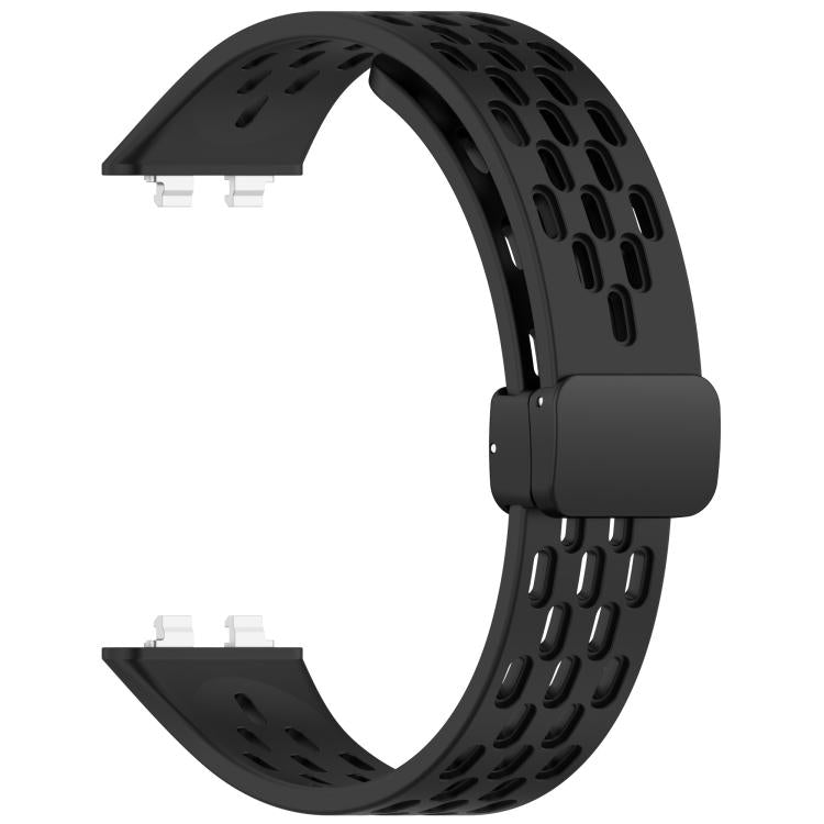 For Huawei Band 11 / Band 11 Pro Foldable Magnetic Buckle Silicone Watch Band