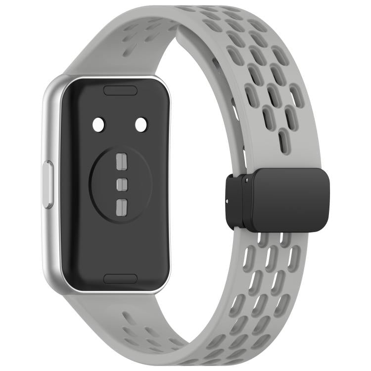 For Huawei Band 11 / Band 11 Pro Foldable Magnetic Buckle Silicone Watch Band