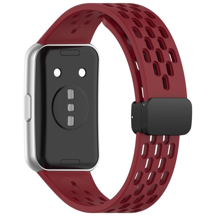 For Huawei Band 11 / Band 11 Pro Foldable Magnetic Buckle Silicone Watch Band