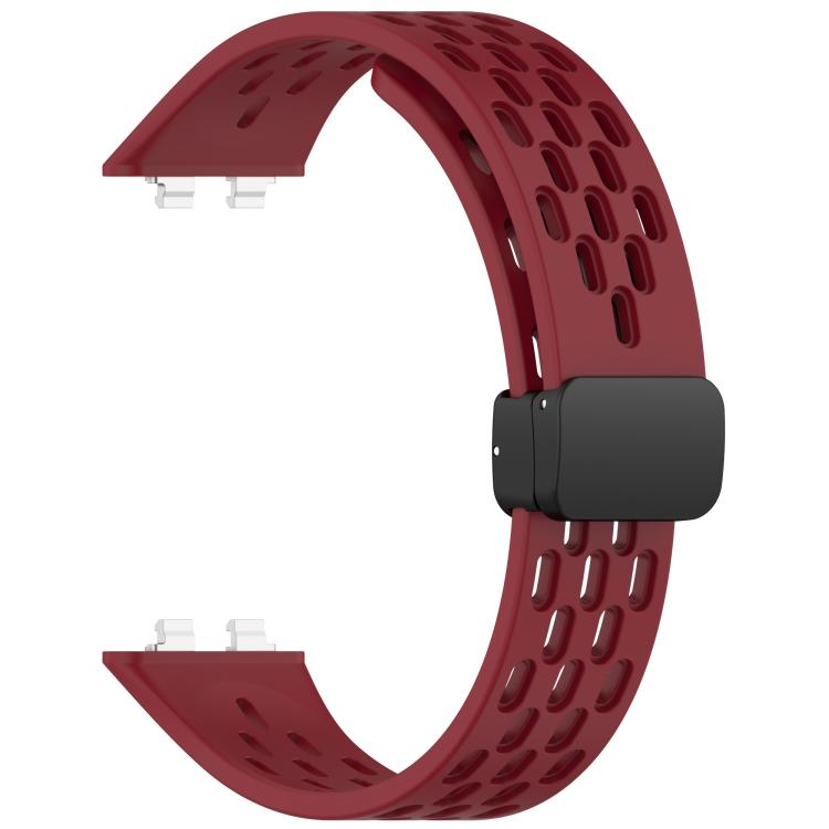 For Huawei Band 11 / Band 11 Pro Foldable Magnetic Buckle Silicone Watch Band