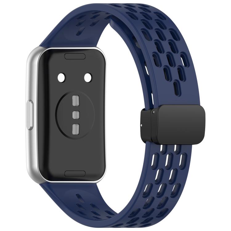 For Huawei Band 11 / Band 11 Pro Foldable Magnetic Buckle Silicone Watch Band