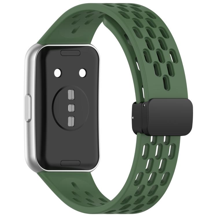 For Huawei Band 11 / Band 11 Pro Foldable Magnetic Buckle Silicone Watch Band