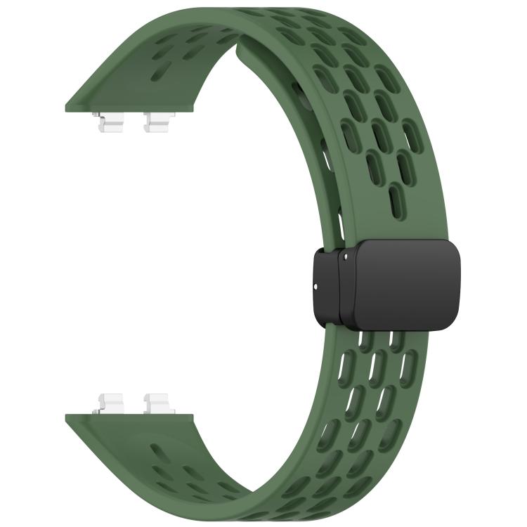 For Huawei Band 11 / Band 11 Pro Foldable Magnetic Buckle Silicone Watch Band